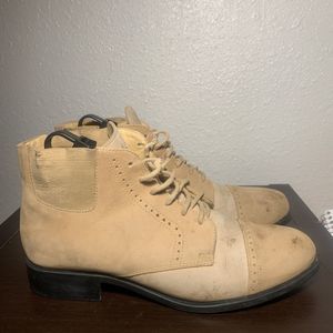 Ariat ATS Equipped Suede Leather Western Ankle Boots Light Tan Womens Size 8.5 M